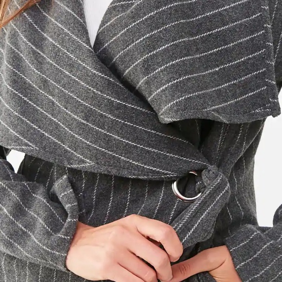 Pinstriped-Belted Jacket - Picture 2 of 2